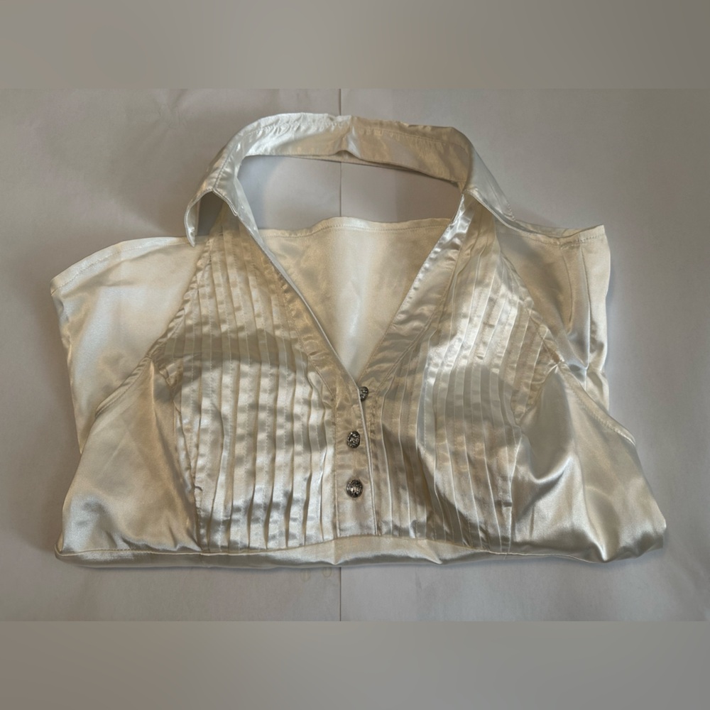 Elegant Cream color Satin Women's Top